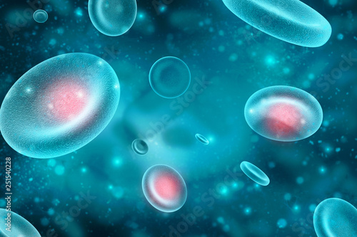 3d rendering red streaming blood cells background.