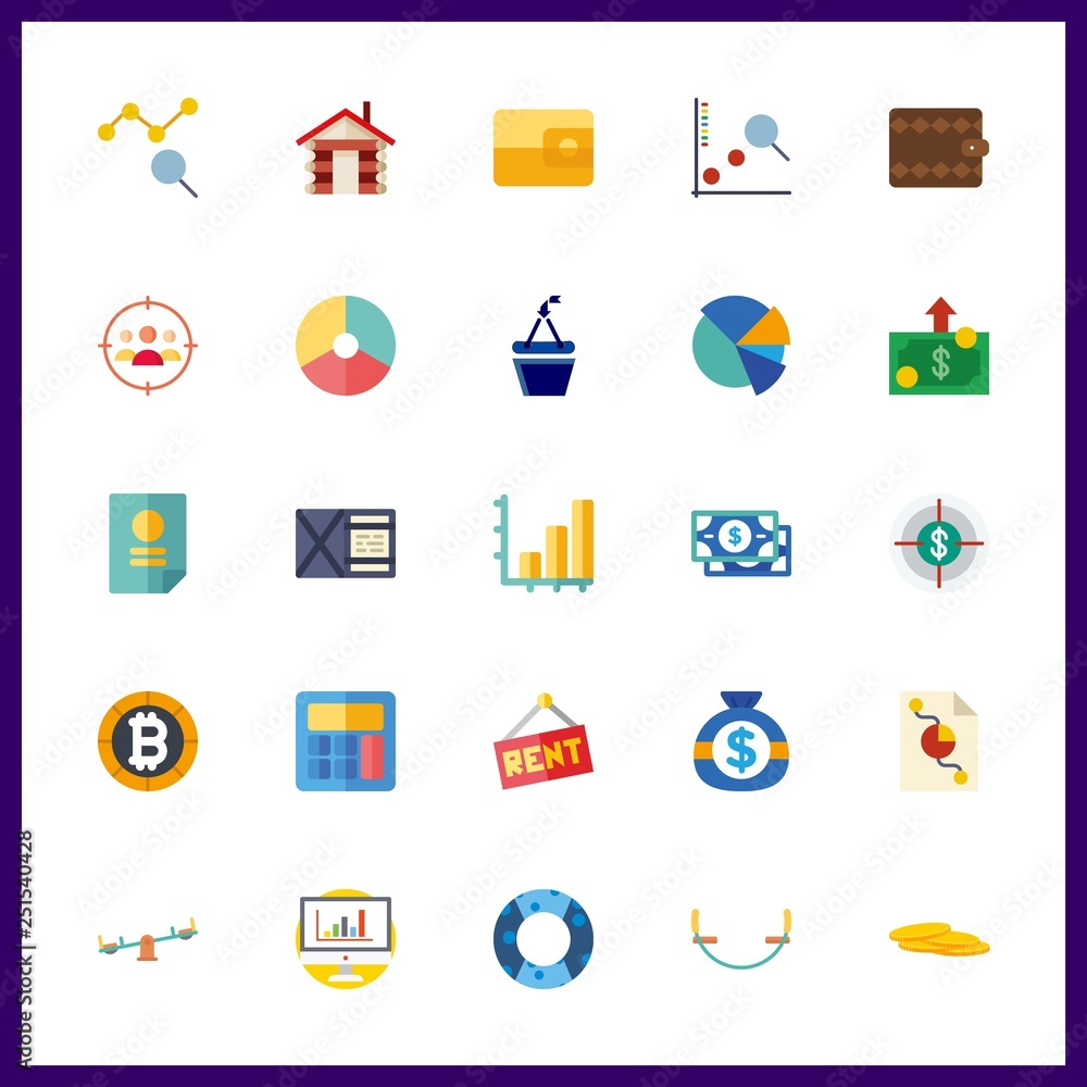 25 investment icon. Vector illustration investment set. money and bar chart icons for investment works 25 investment icon. Vector illustration investment set. money and bar chart icons for investment works