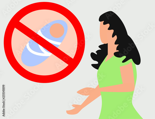 Sad young woman or unhappy pregnant teenage girl isolated on white background. Social problem of adolescent or teen pregnancy. Immature mother.