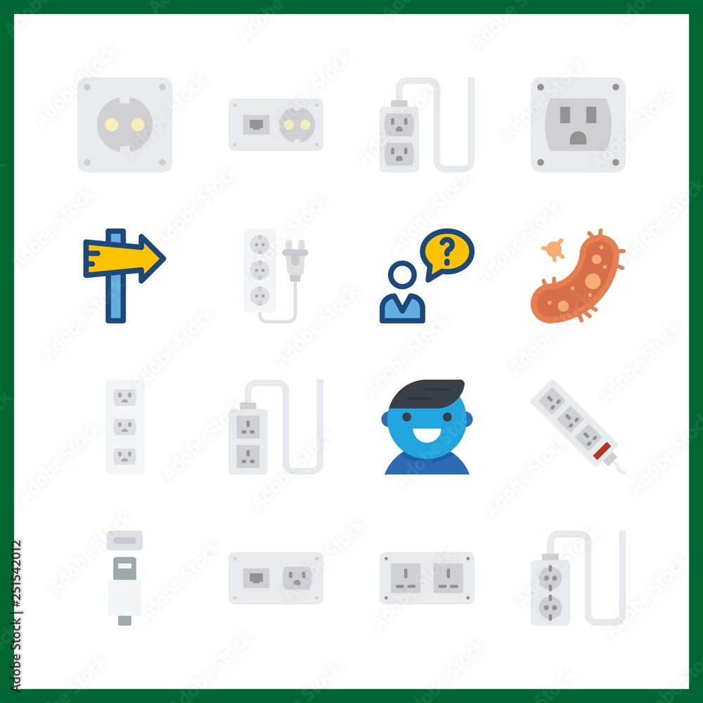 16 cell icon. Vector illustration cell set. bacteria and panel icons for cell works