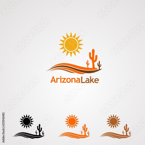 arizona lake logo vector, icon, element, and template for company