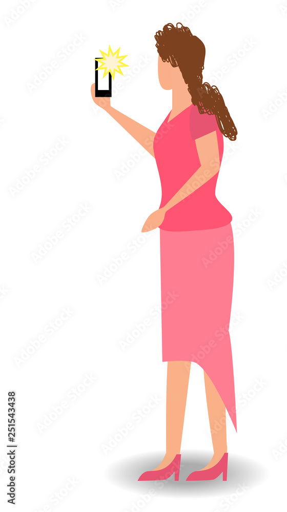 Girl taking selfie, pixel art. Woman recording video taking photo on phone camera texting making video call, watching phone screen. Girl taking selfie, pixel art. Woman recording video taking photo on phone camera texting making video call, watching phone screen.