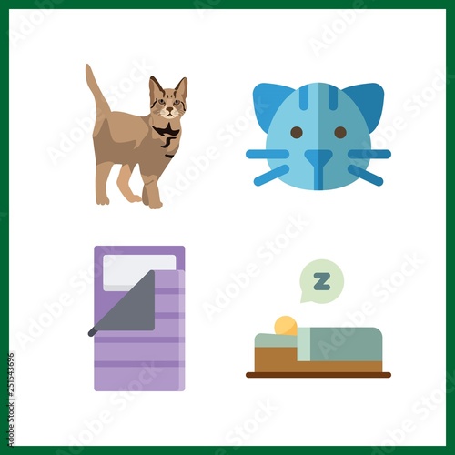 4 sleep icon. Vector illustration sleep set. sleepy and sleeping bag icons for sleep works