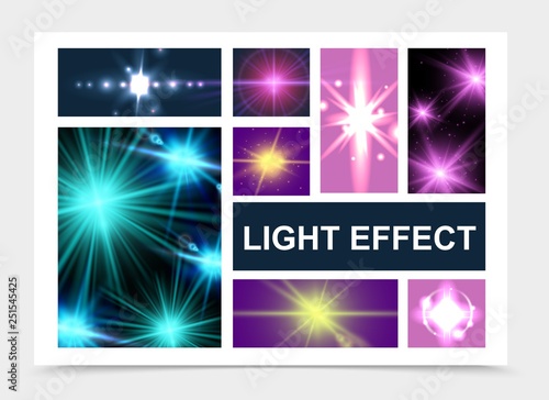 Realistic Glowing And Light Effects Set