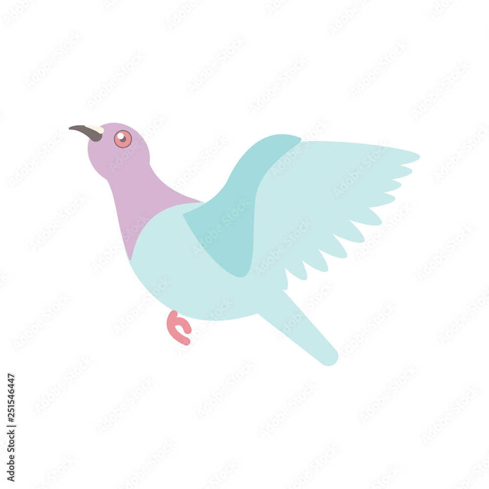 Fototapeta premium BLUE FLYING,bird in a flat style