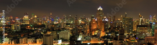 City Bangkok night panoramic view