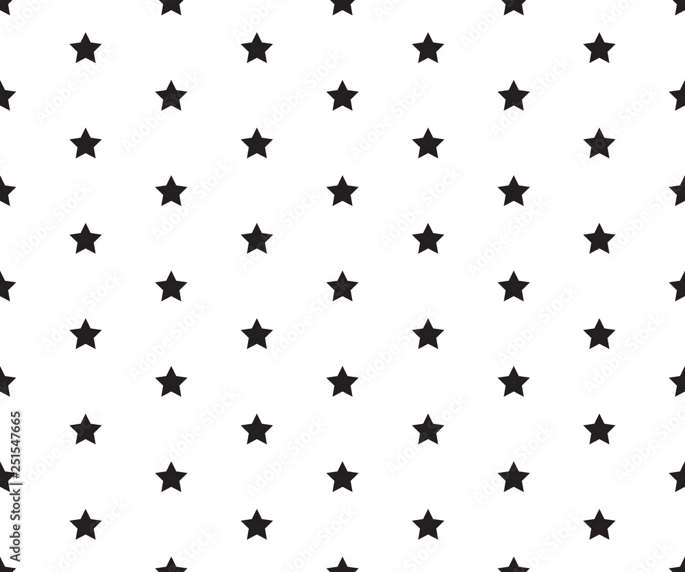 Black and white vector seamless pattern with stars Black and white vector seamless pattern with stars