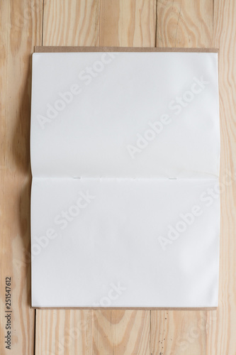 Blank Paper Brochure On Wooden Table, Top View. Mockup For Design Stock  Photo - Image of background, logo: 221409706