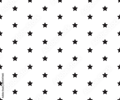 Black and white vector seamless pattern with stars © Ирина Скокова