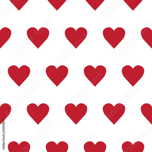 Vector seamless pattern with small hearts on white background