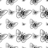 butterfly seamless pattern isolated on white background
