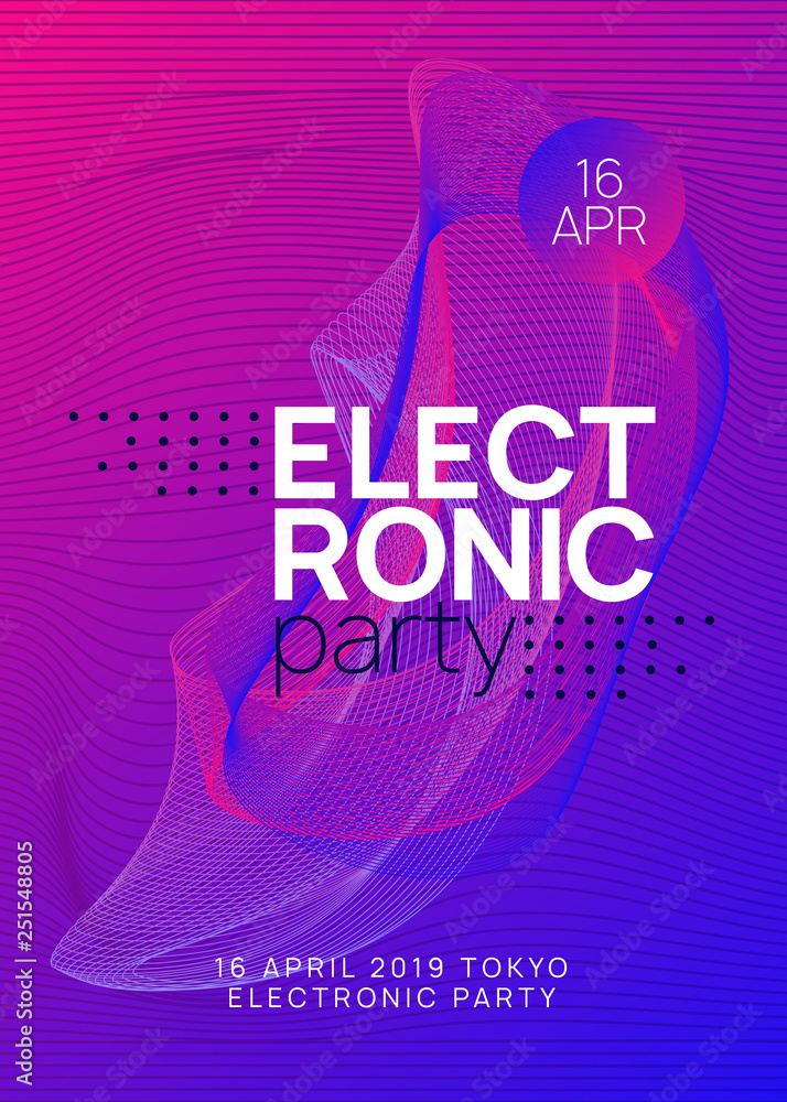 Neon club flyer. Electro dance music. Trance party dj. Electronic sound fest. Techno event poster. Neon club flyer. Electro dance music. Trance party dj. Electronic sound fest. Techno event poster.