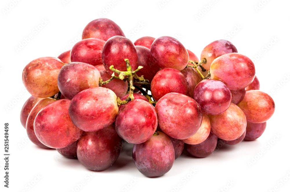 red grapes on white background