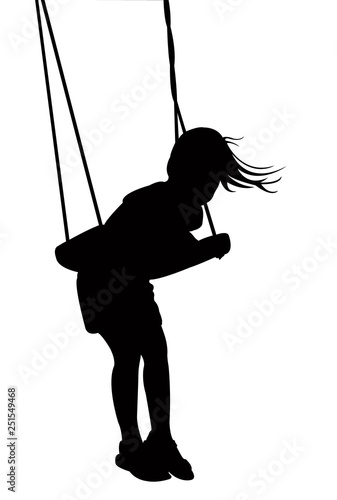 girl swinging silhouette vector