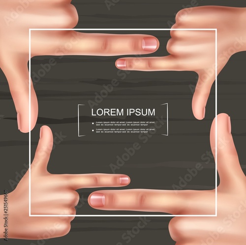 Realistic Photographer Hand Frame Template
