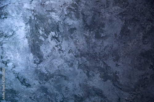 hand-made textured Venetian plaster, blue matted silk