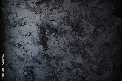 hand-made gray textured black Venetian plaster, matted silk