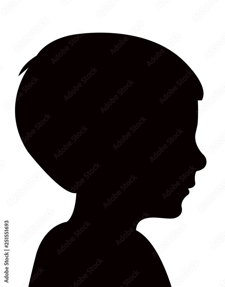 a boy head silhouette vector