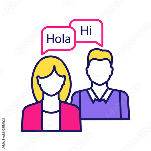 Language practice color icon
