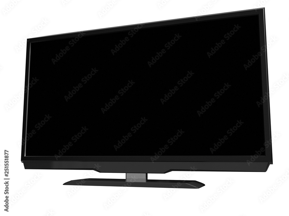 LED LCD tv isolated on white background. 3D rendering