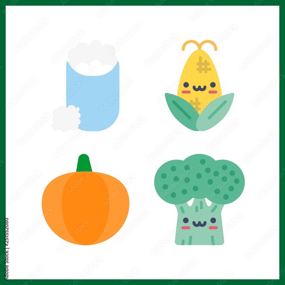 4 crop icon. Vector illustration crop set. cotton and corn icons for crop works 4 crop icon. Vector illustration crop set. cotton and corn icons for crop works