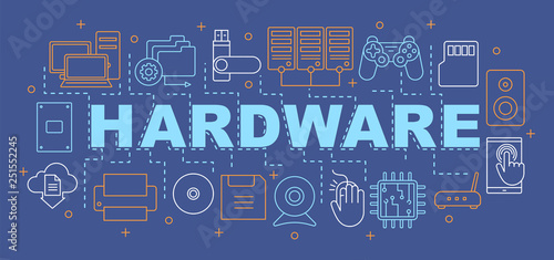 Computer hardware word concepts banner