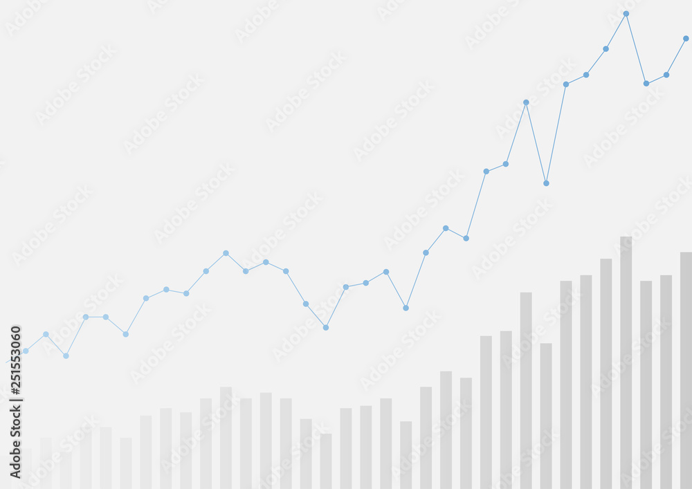 Naklejka premium Abstract growing financial graph chart background
