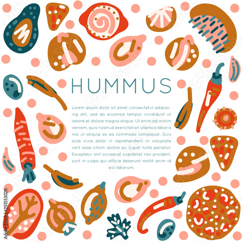 Hummus vector handdrawn objects