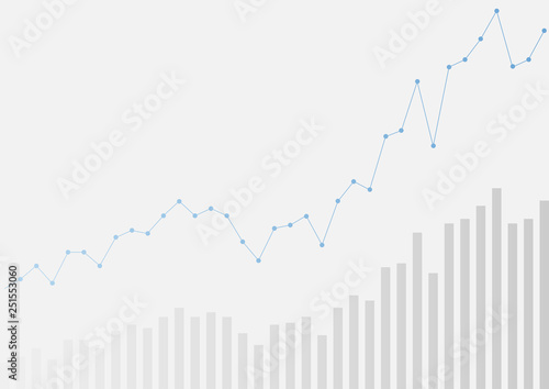 Abstract growing financial graph chart background