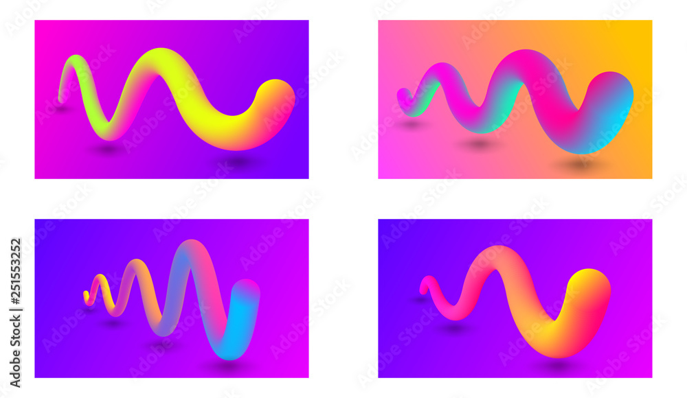 Set of abstract colorful gradient background. Modern swirl gradient background. Vector gradient shape set Set of abstract colorful gradient background. Modern swirl gradient background. Vector gradient shape set