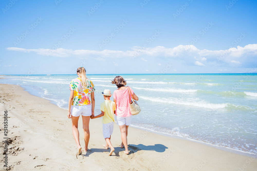 Happy family having fun in the summer leisure