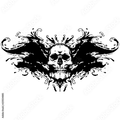 black and white skull in psychological test incblot