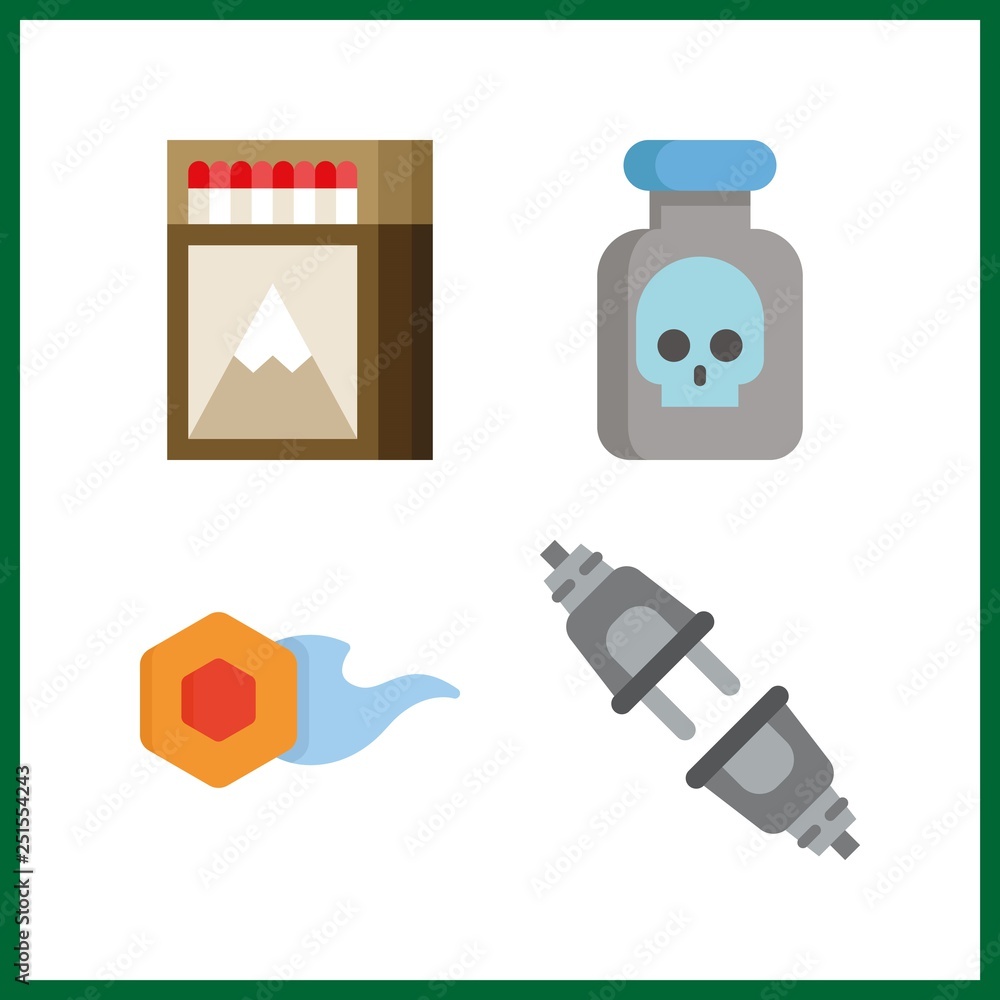 4 danger icon. Vector illustration danger set. unplugged and comet icons for danger works 4 danger icon. Vector illustration danger set. unplugged and comet icons for danger works