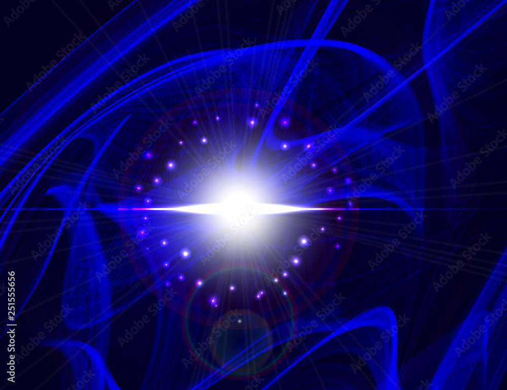 Obraz premium Abstract design - 3D illuminated abstract digital background. Fu
