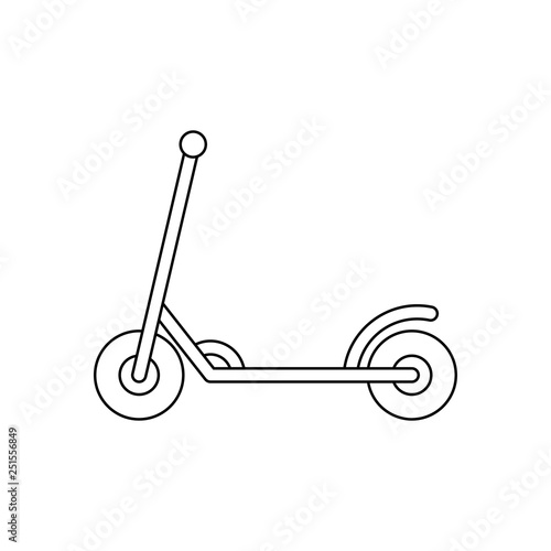 Icono plano lineal patinete en color negro