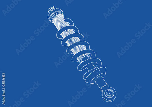 drawing shock absorber car vector