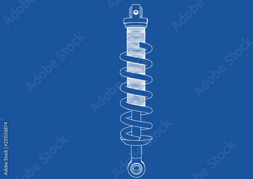 drawing shock absorber car vector