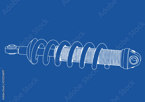 drawing shock absorber car vector