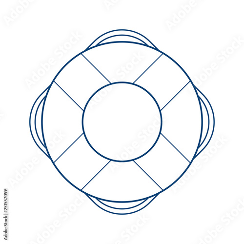 Icono plano lineal salvavidas en color azul