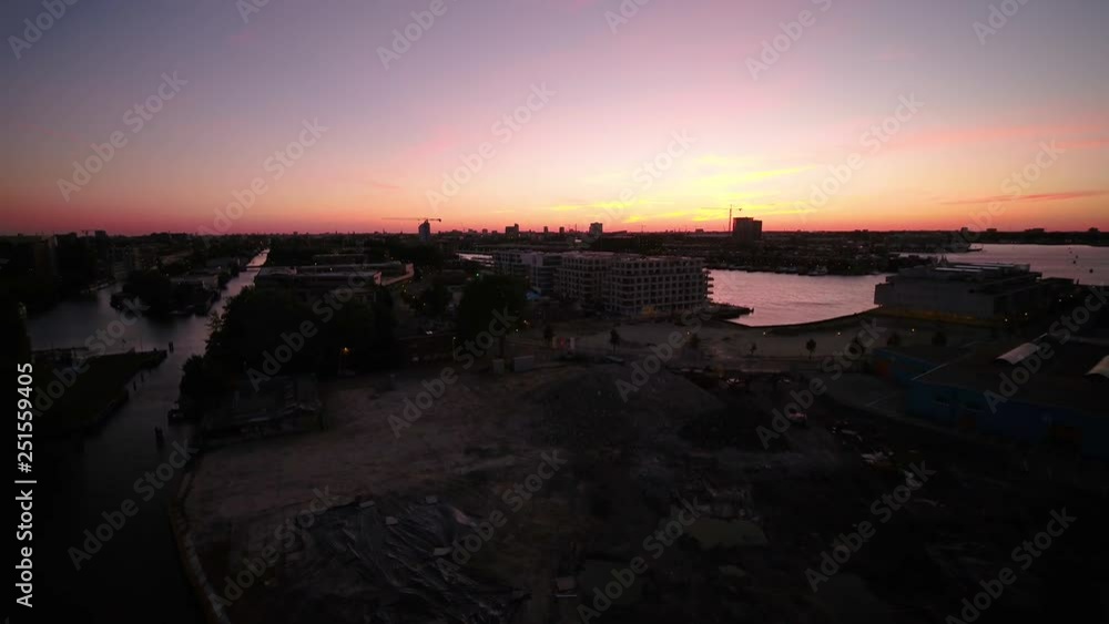 Aerial Netherlands Amsterdam June 2018 Sunset 15mm Wide Angle 4K Inspire 2 Prores  Aerial video of central Amsterdam in the Netherlands during a beautiful sunset with a wide angle lens.