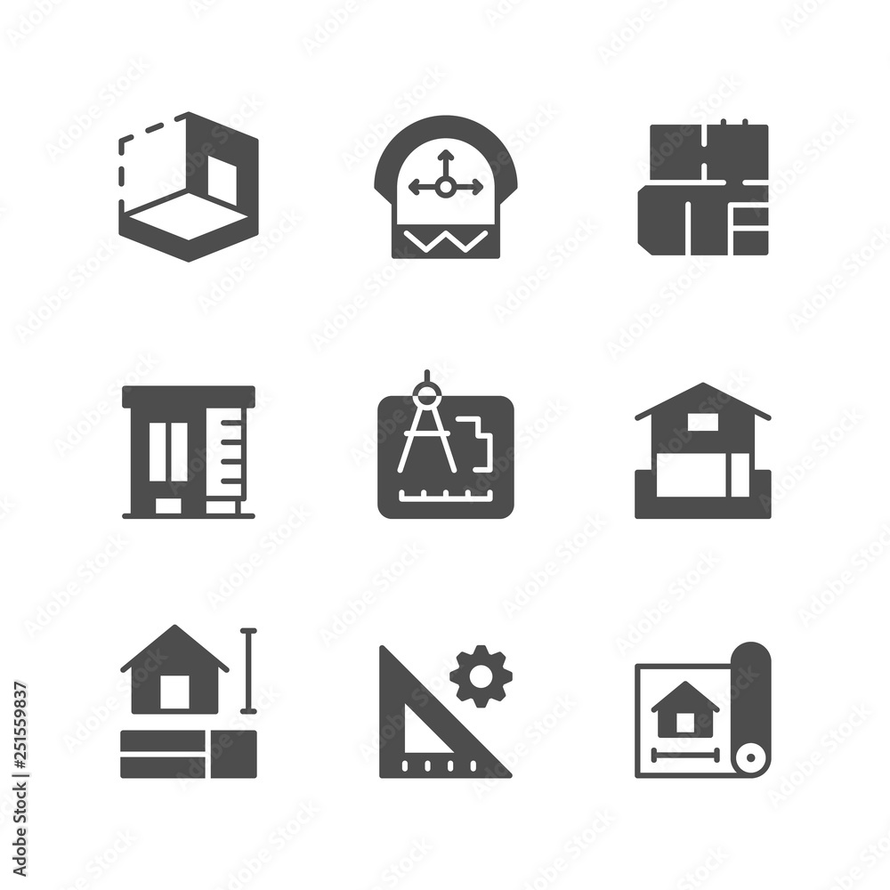 Set icons of architectural Set icons of architectural