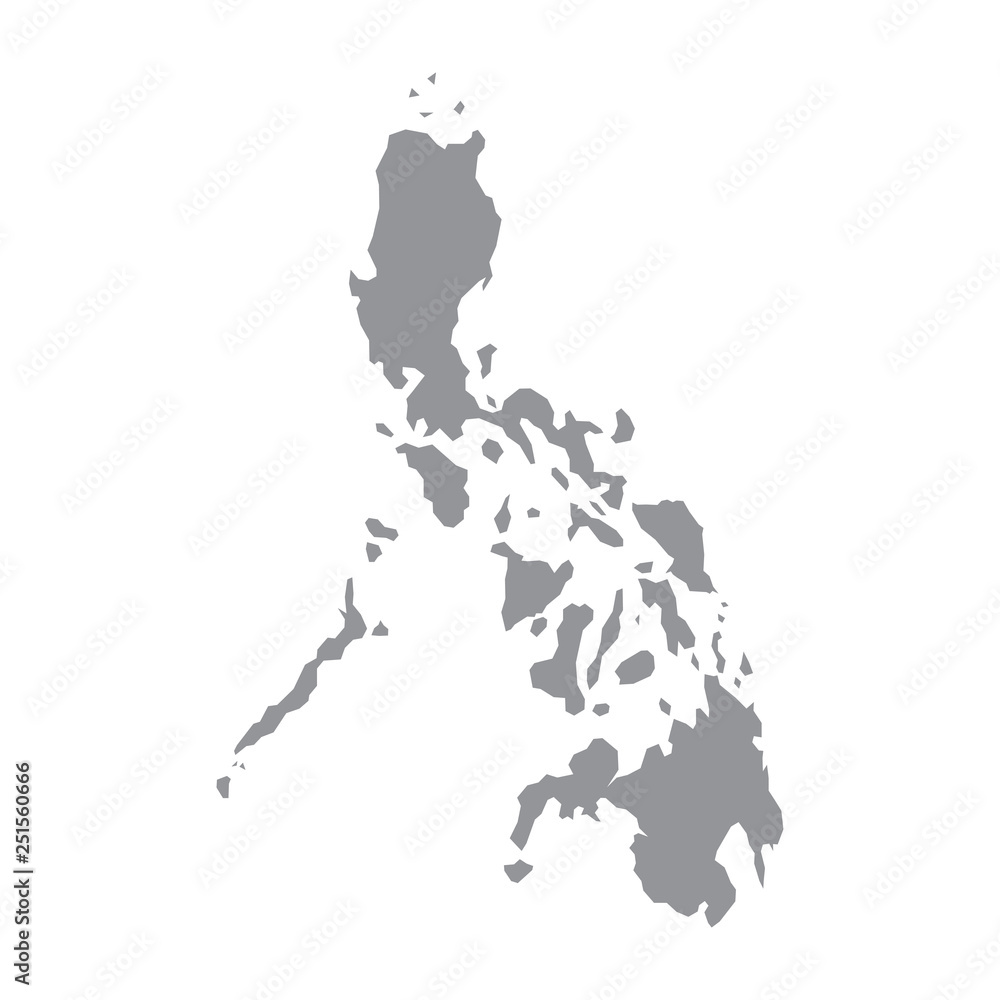 Fototapeta Philippines map gray