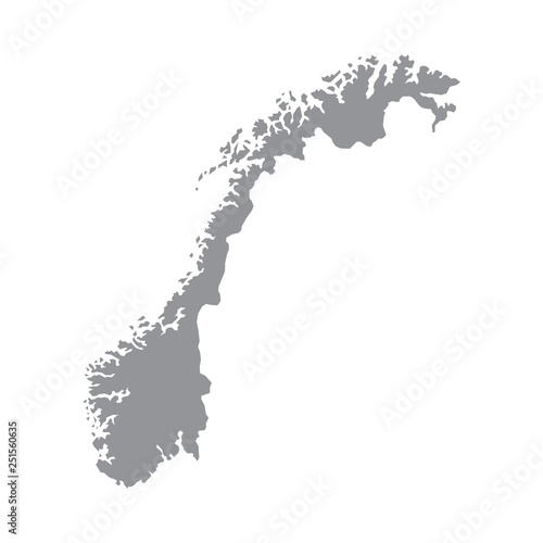 Norway map gray