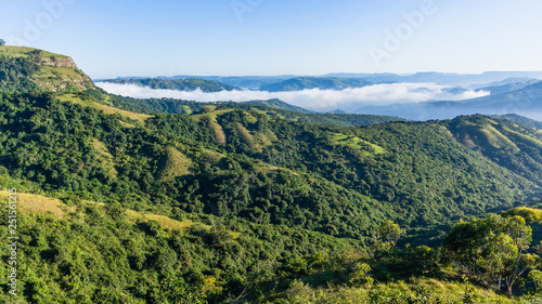 Scenic Valleys Thousand Hills Morning Clouds Mist Zulu Tribal Home Landscape