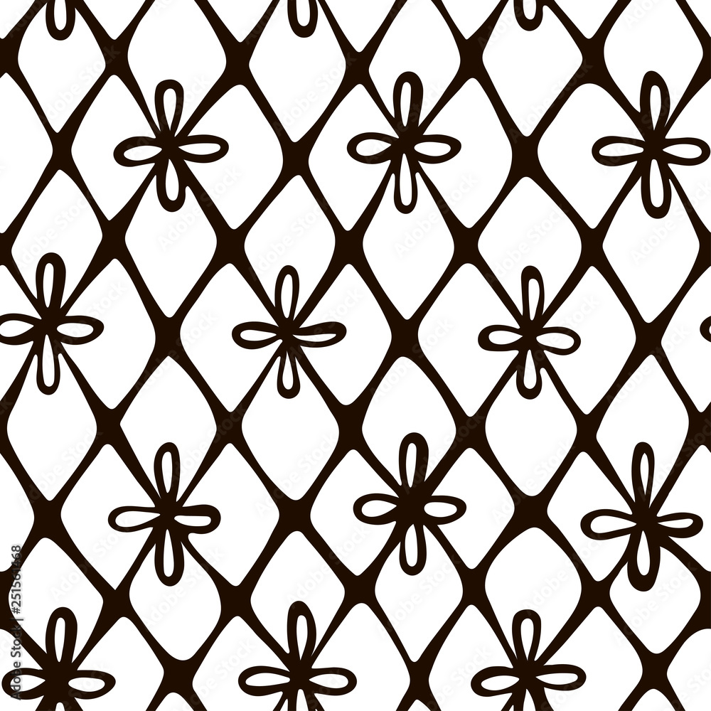Fototapeta premium Lace hand drawn seamless pattern. Realistic lace texture digital vector illustration.