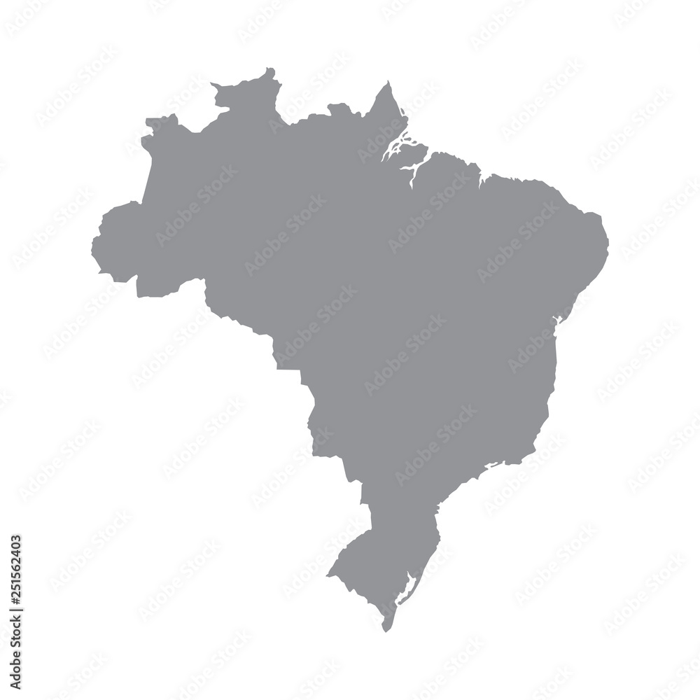 Brazil map gray Brazil map gray