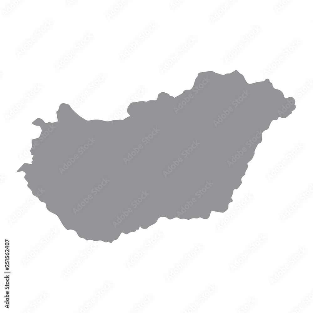 Hungary map gray