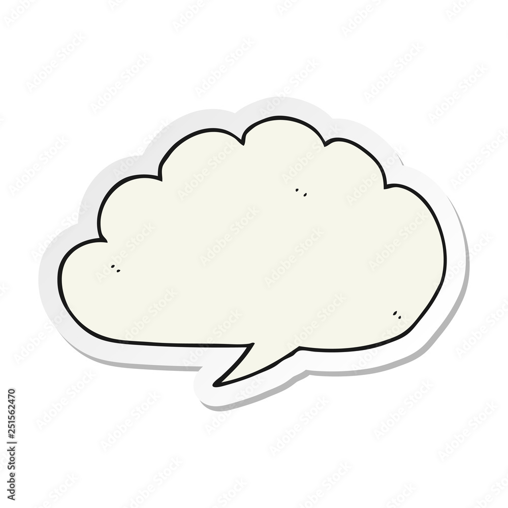 sticker of a carton cloud speech bubble sticker of a carton cloud speech bubble