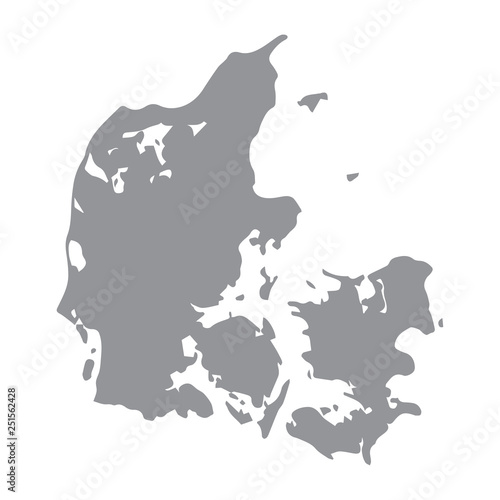 Denmark map gray photo
