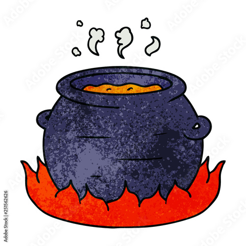 textured cartoon doodle of a pot of stew